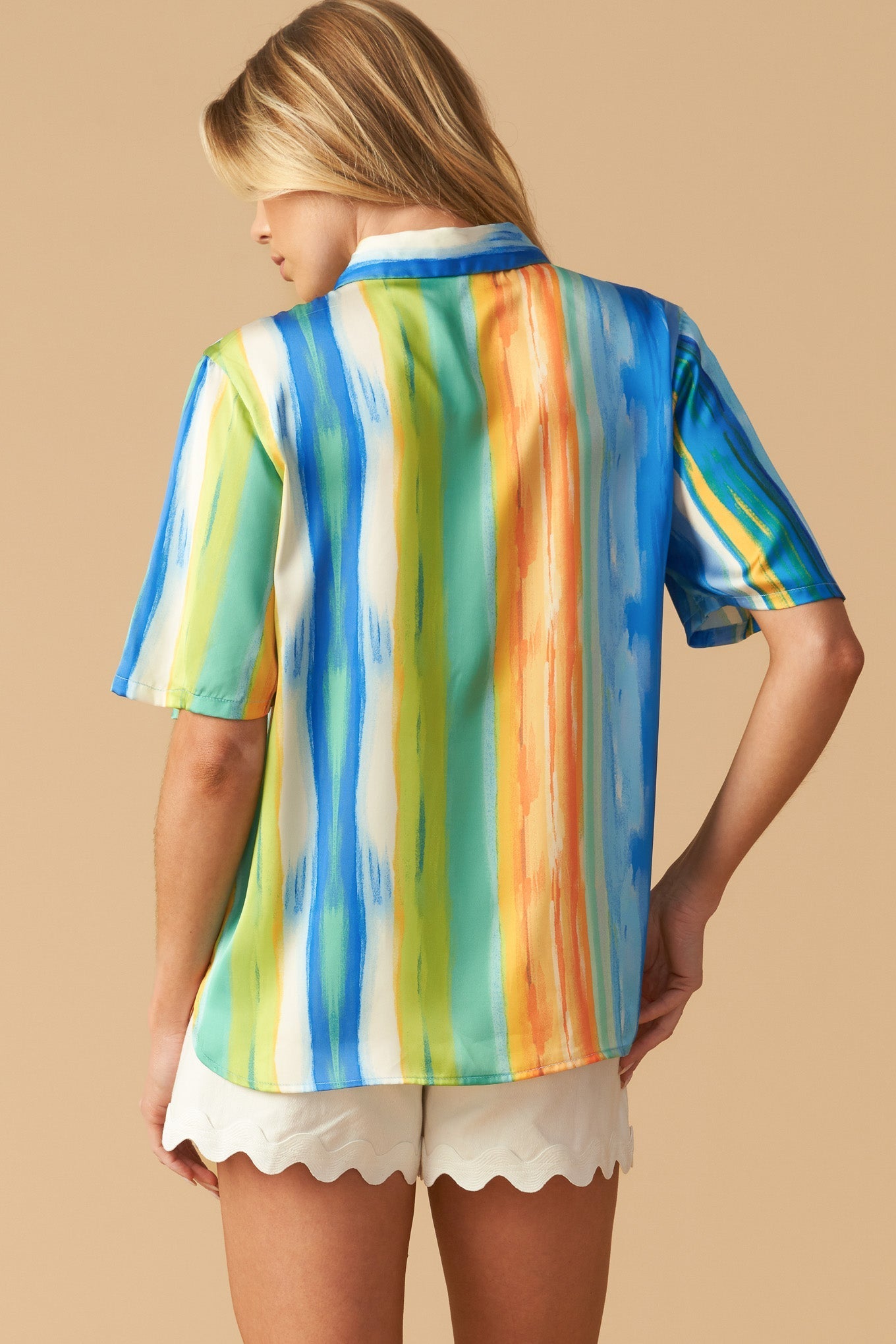 TAKE ME DANCING WOVEN SATIN TOP Flying Tomato